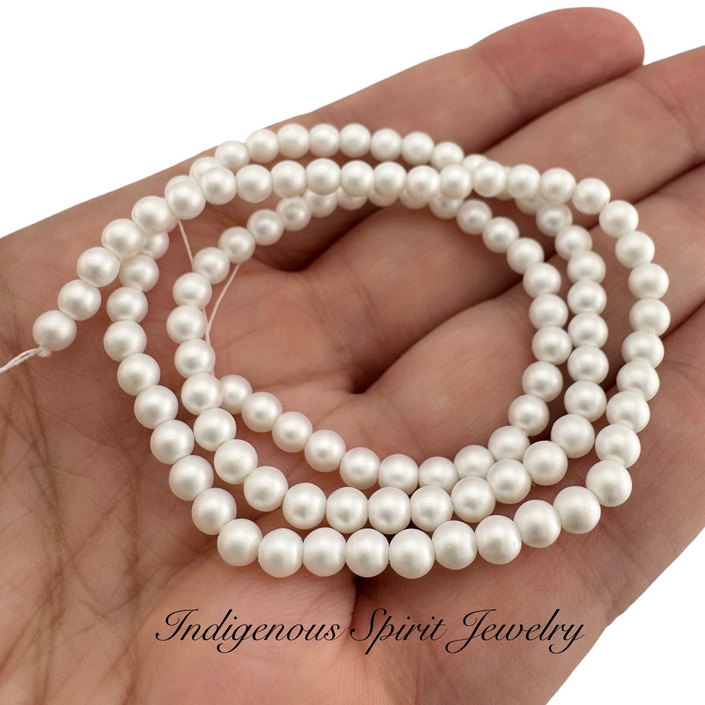 4mm White - Matte Pearl Bead