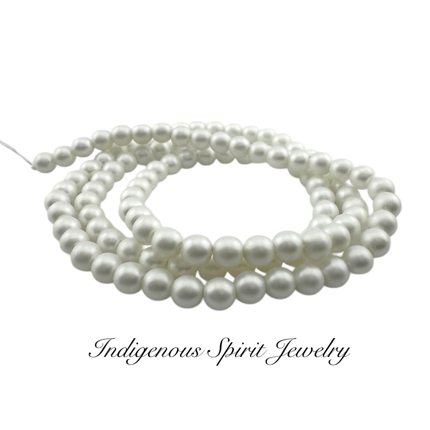 4mm White - Matte Pearl Bead