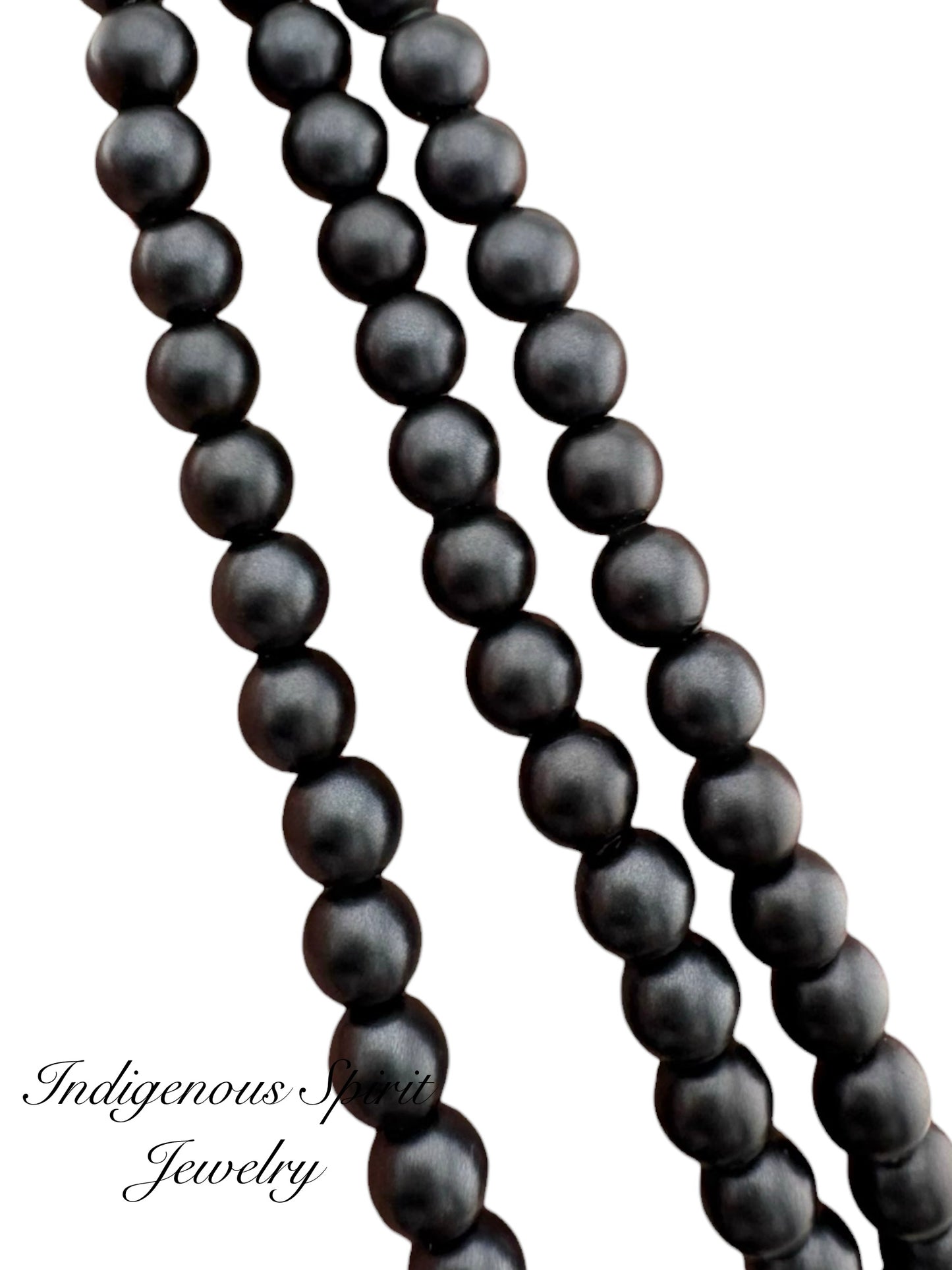 4mm Black - Matte Pearl Bead