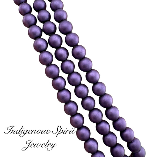 4mm Royal Purple - Matte Pearl Bead