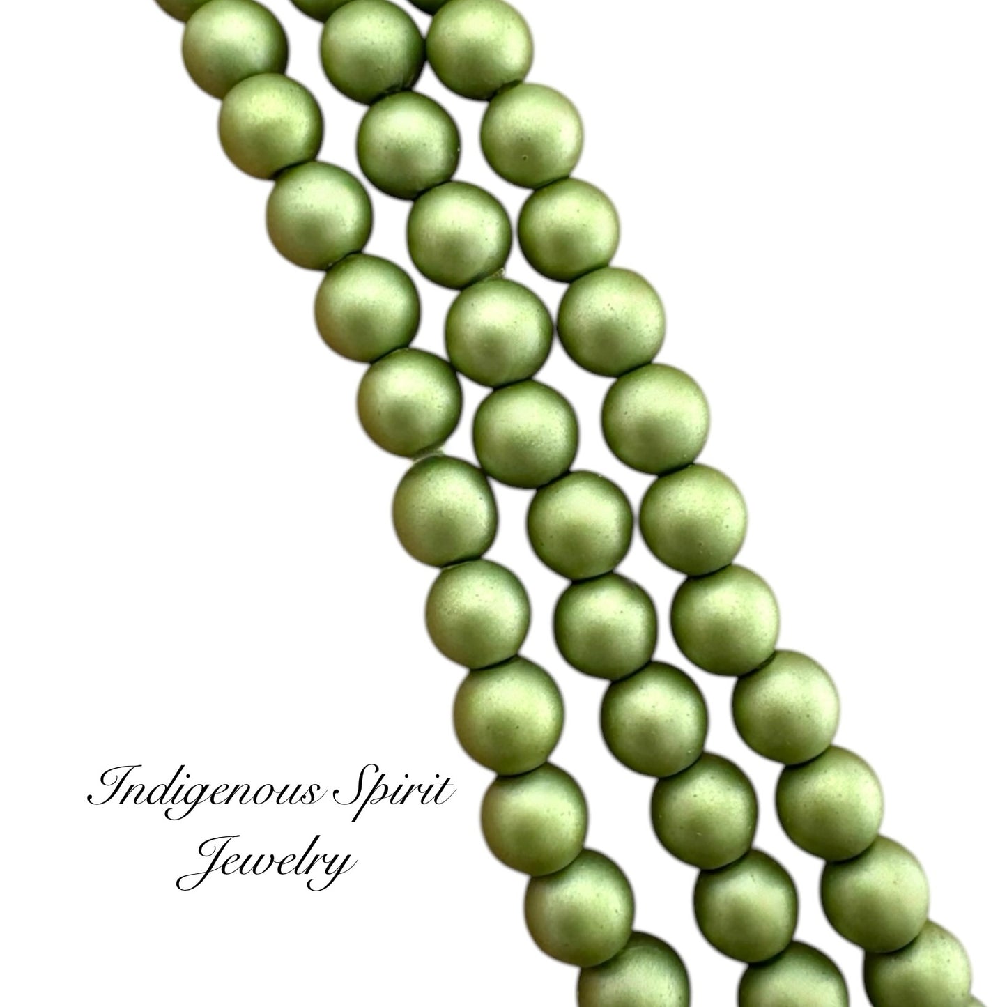 4mm Fern Green - Matte Pearl Bead