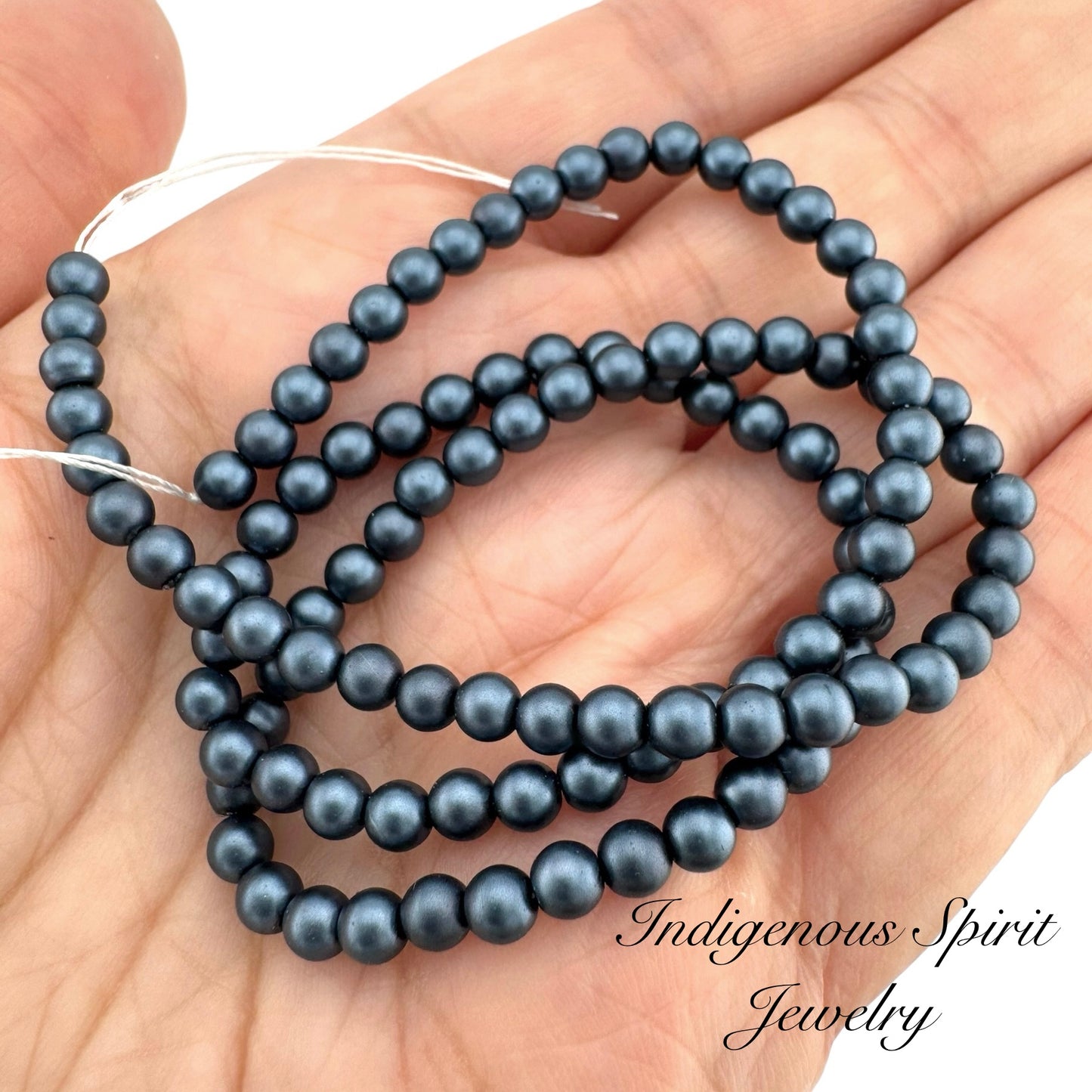 4mm Montana - Matte Pearl Bead