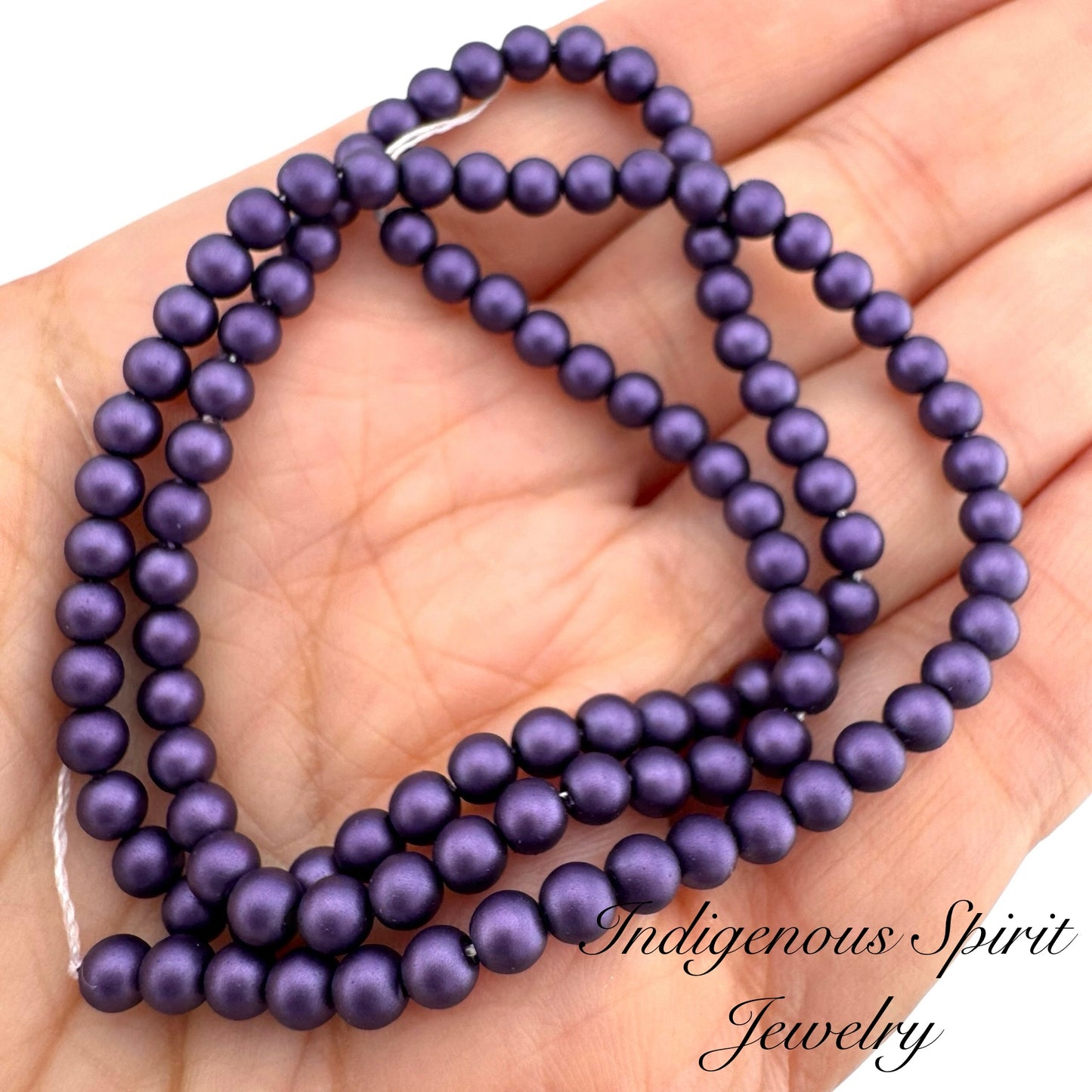 4mm Royal Purple - Matte Pearl Bead