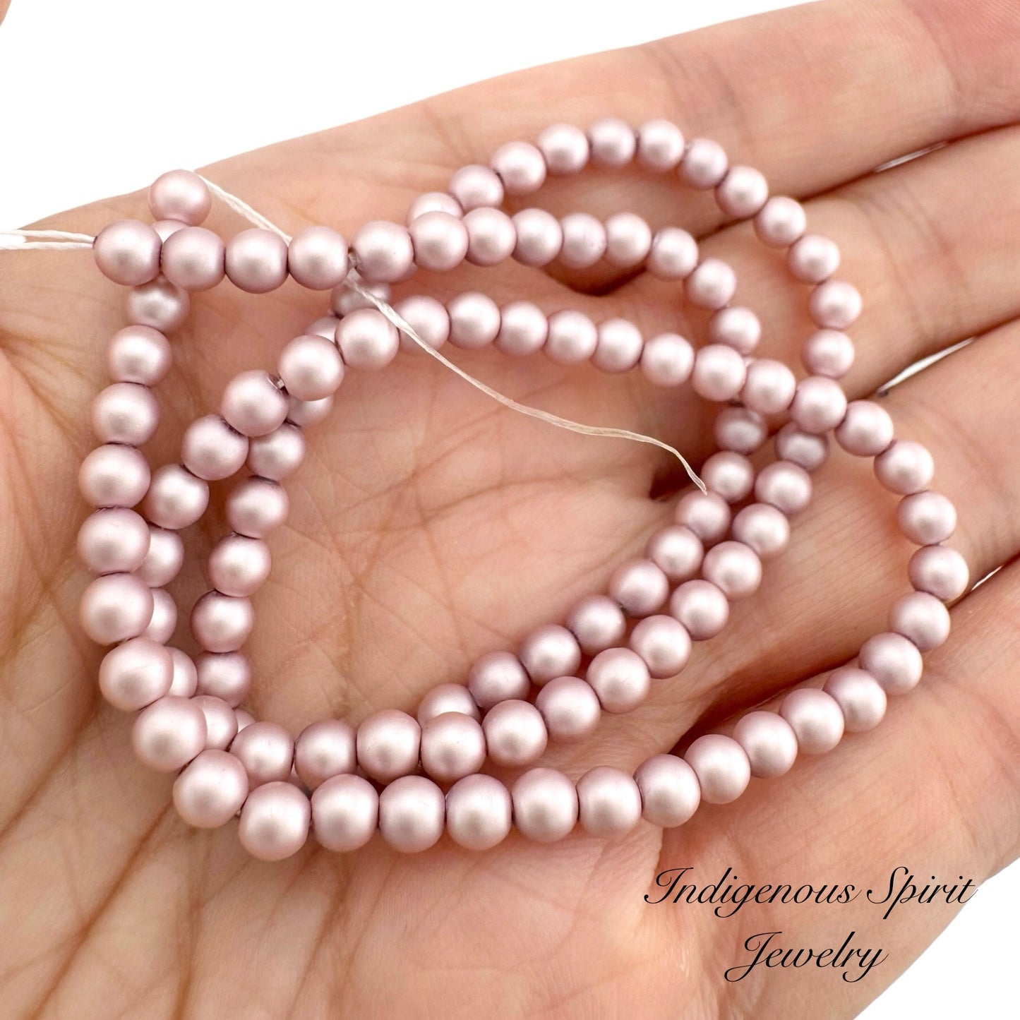 4mm Pink - Matte Pearl Bead