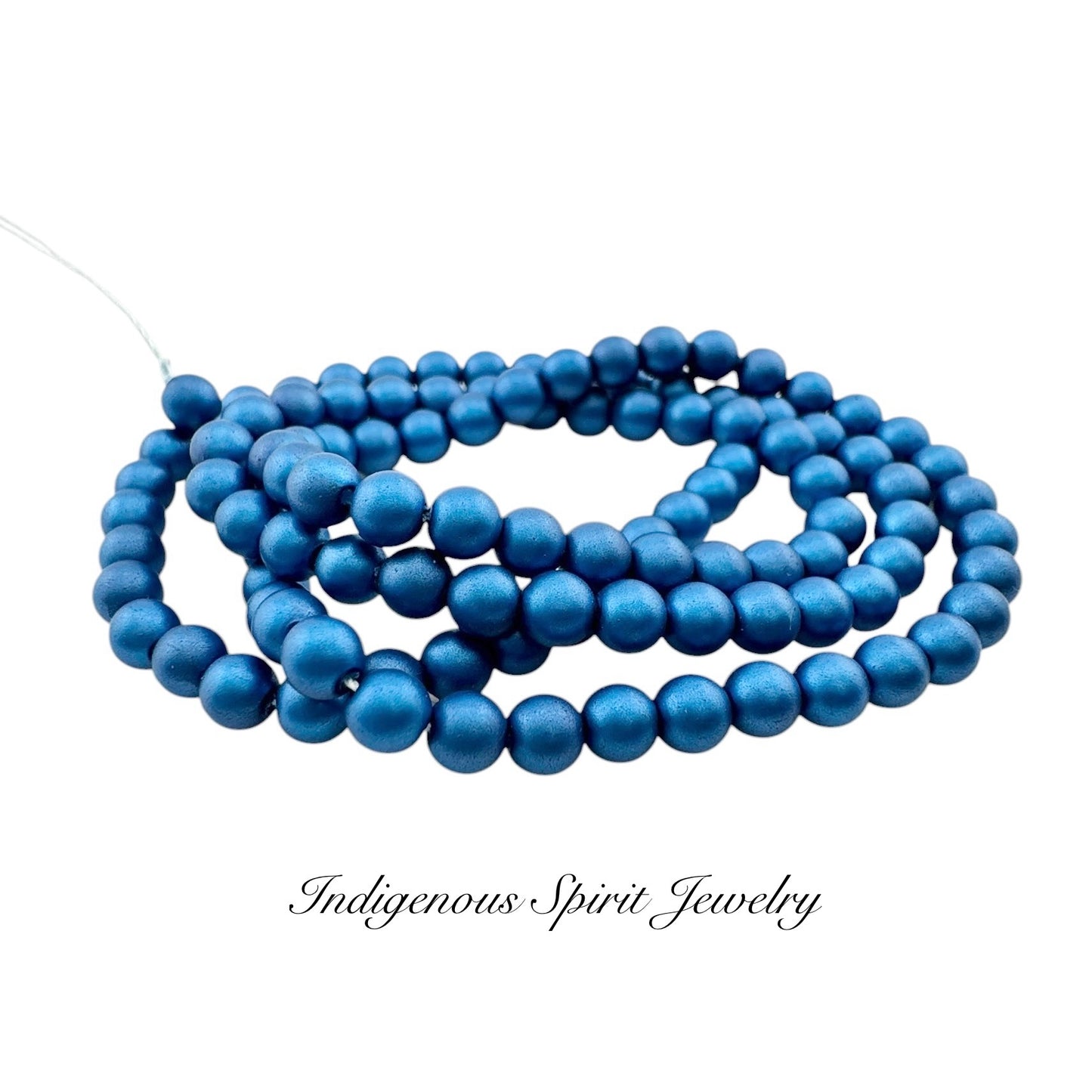 4mm Royal Blue - Matte Pearl Bead
