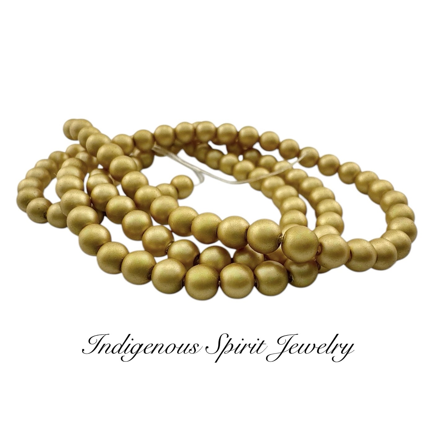 4mm Gold - Matte Pearl Bead