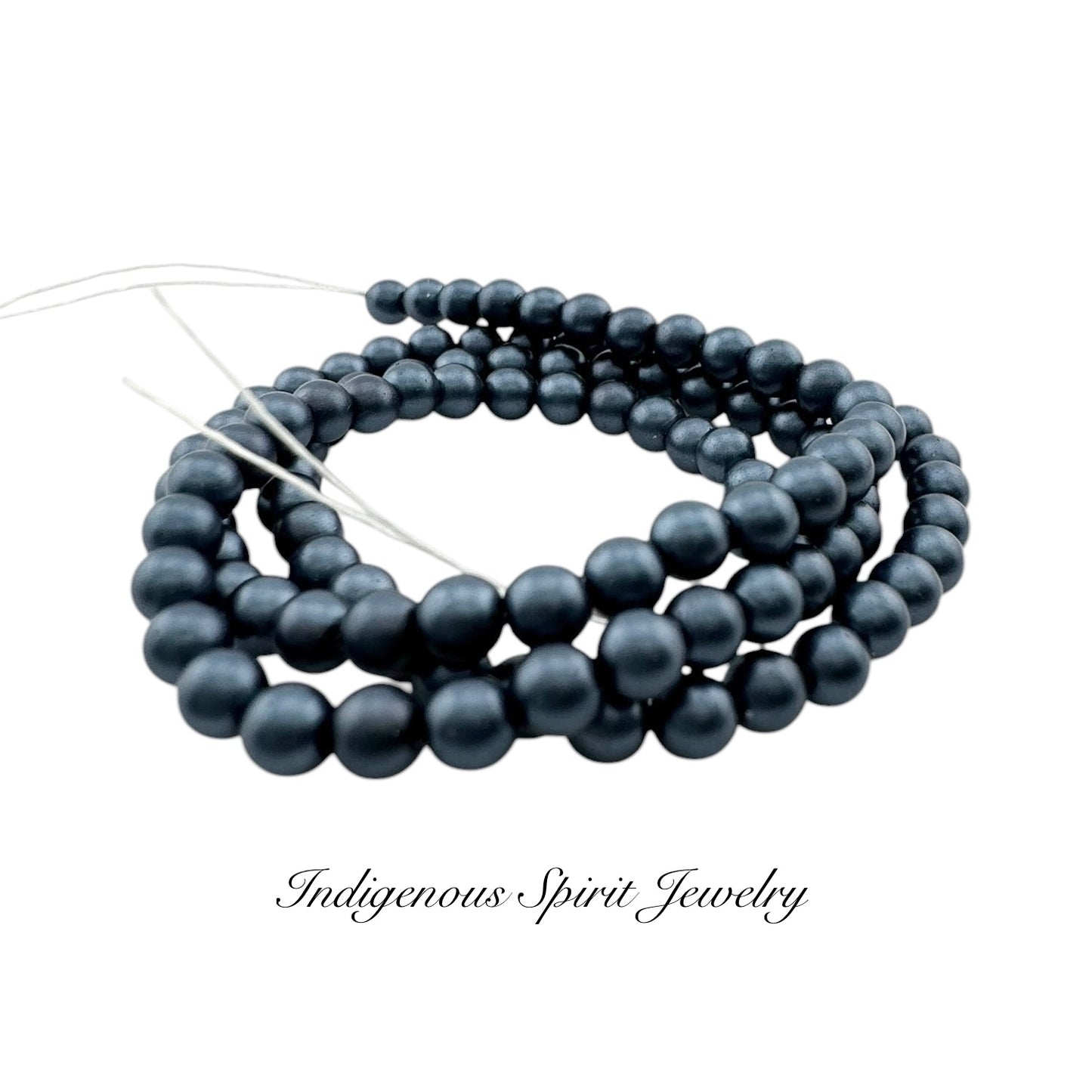 4mm Montana - Matte Pearl Bead