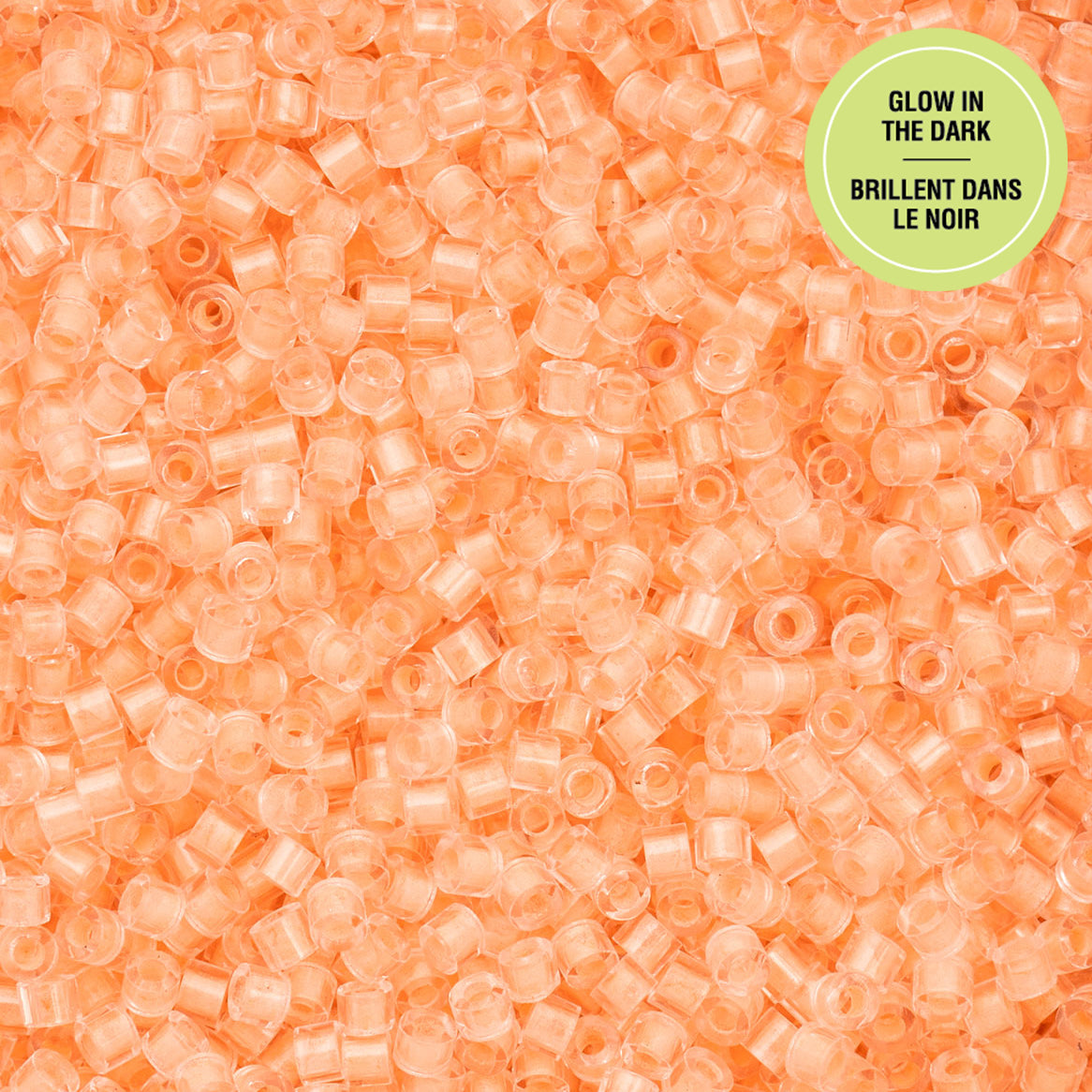 Orange Glow in the Dark Cylin Beads - 25g Bag