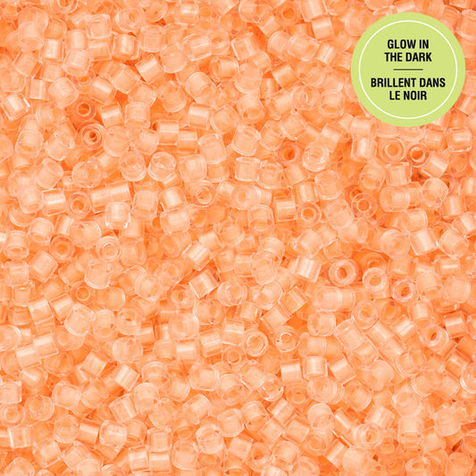 Orange Glow in the Dark Cylin Beads - 25g Bag