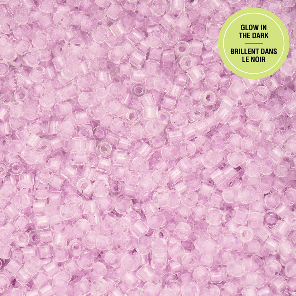 Violet Glow in the Dark Cylin Beads - 25g Bag