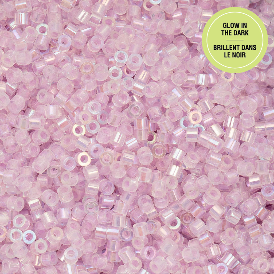 Violet AB Glow in the Dark Cylin Beads - 25g Bag