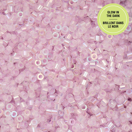 Violet AB Glow in the Dark Cylin Beads - 25g Bag