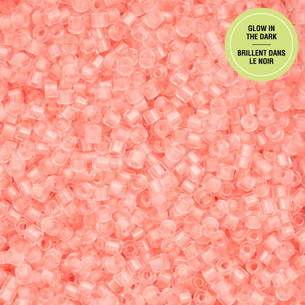 Coral Glow in the Dark Cylin Beads - 25g Bag