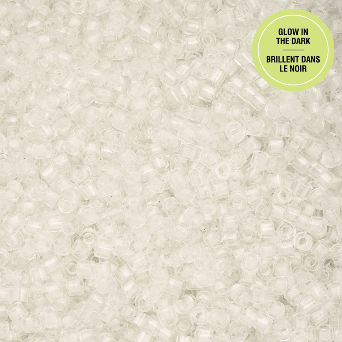 White to Sky Glow in the Dark Cylin Beads - 25g Bag