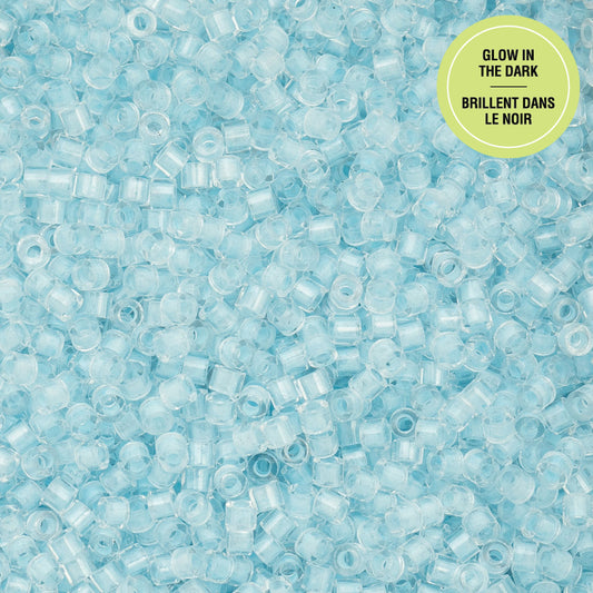 Sky Glow in the Dark Cylin Beads - 25g Bag