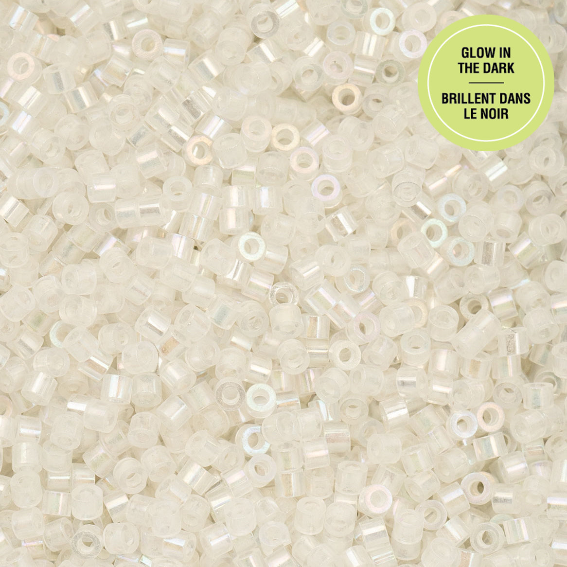 White to Turquoise AB Glow in the Dark Cylin Beads - 25g Bag