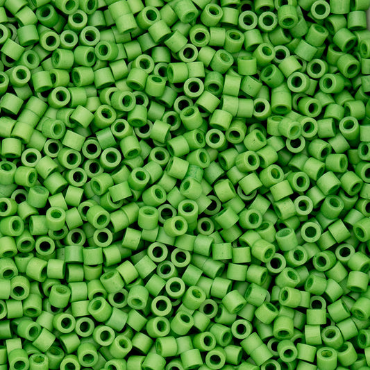 Opaque Spring Green Cylin Beads - 25g Bag
