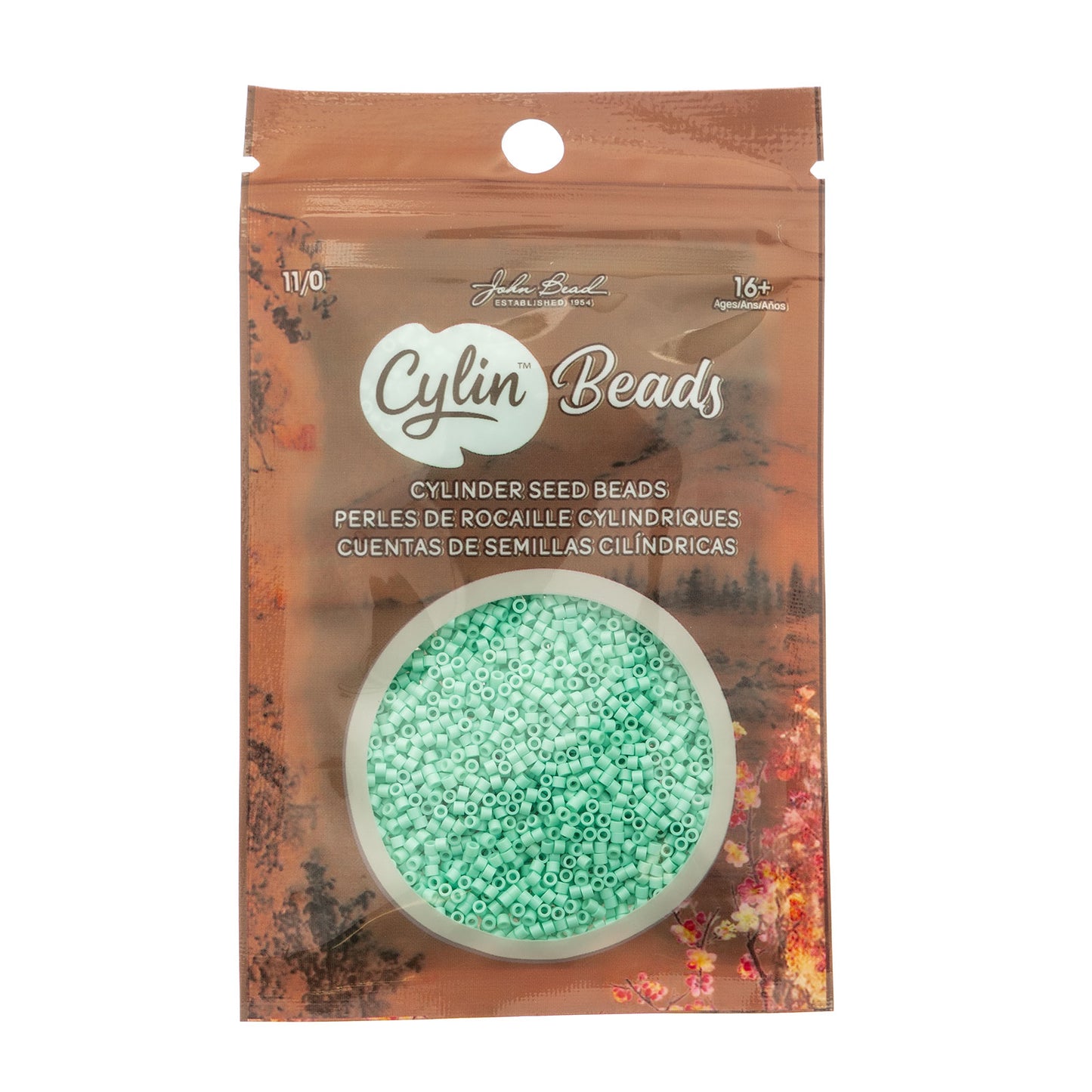 Opaque Seafoam Cylin Beads - 25g Bag