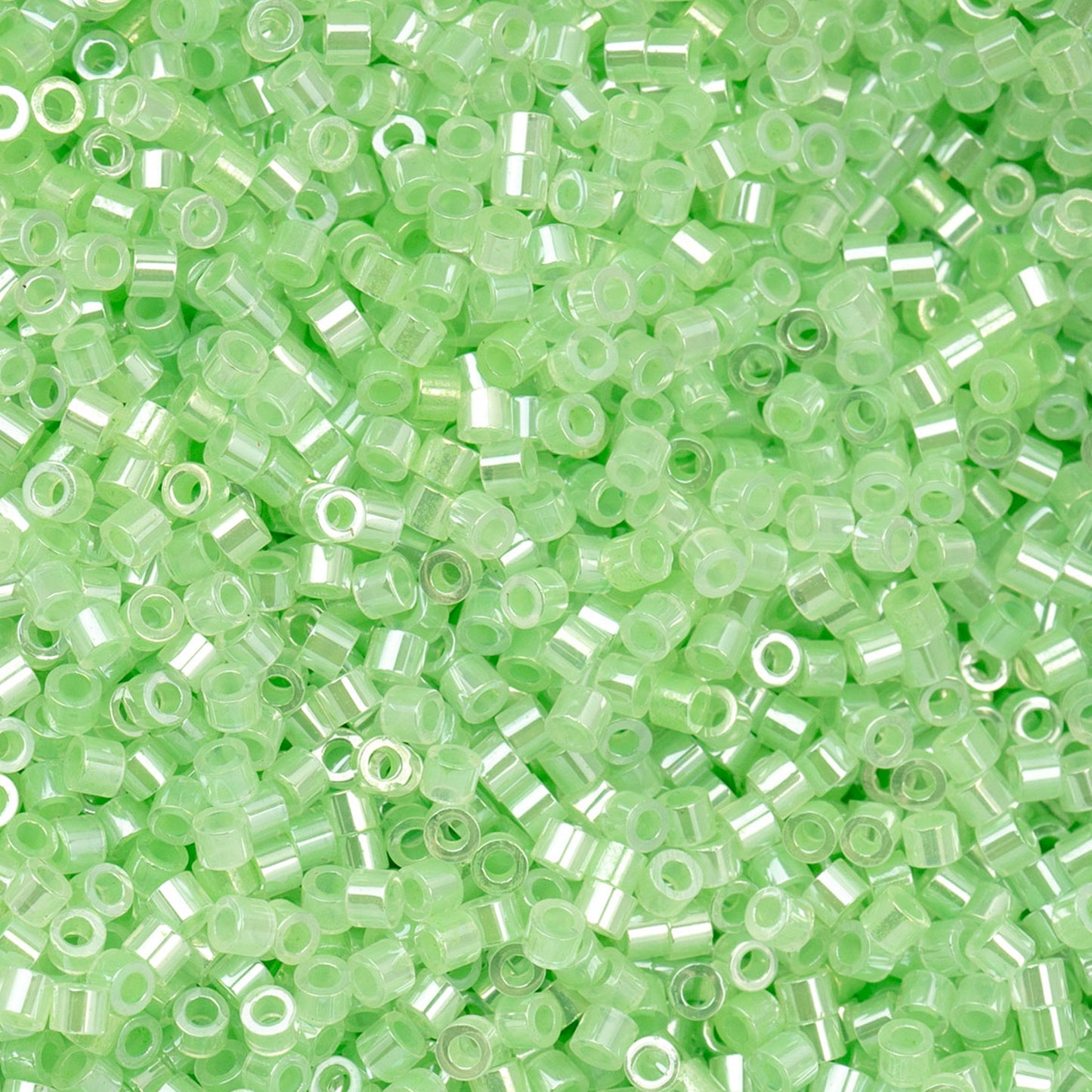 Light Crystal Green Ceylon Cylin Beads - 25g Bag