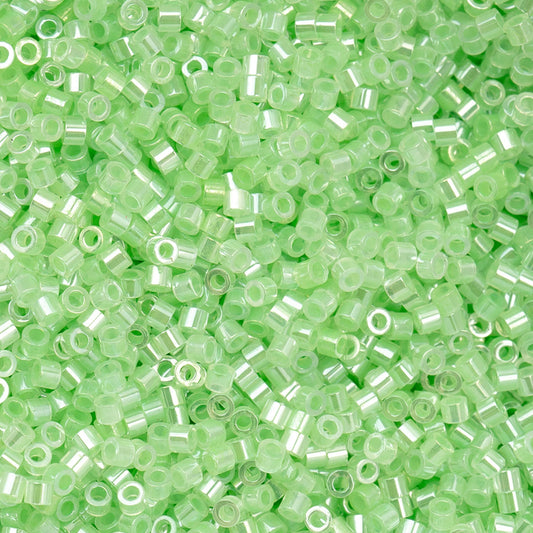 Light Crystal Green Ceylon Cylin Beads - 25g Bag