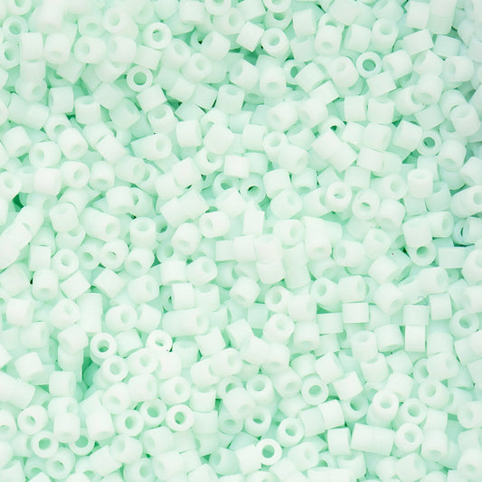 Matte Macaron Pale Seafoam Cylin Beads - 25g Bag