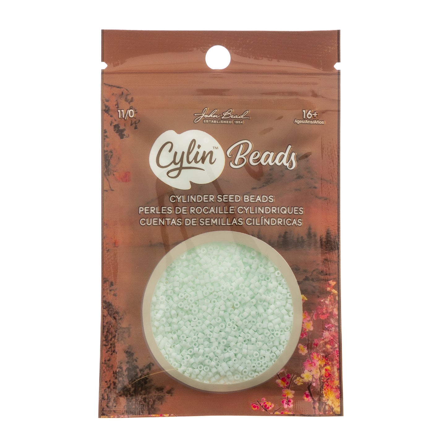 Matte Macaron Pale Seafoam Cylin Beads - 25g Bag