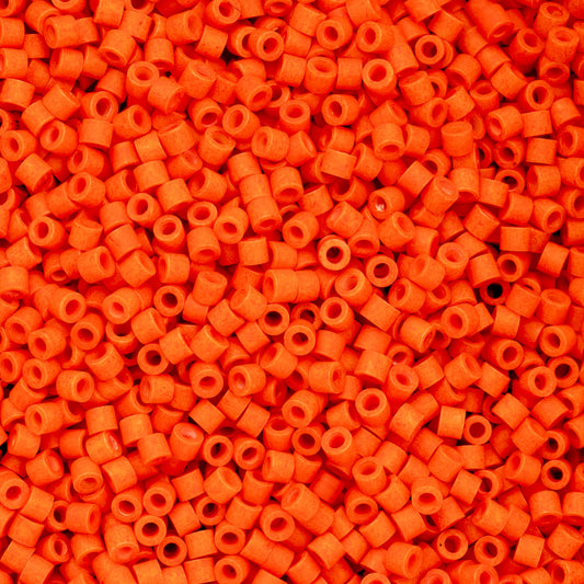 Opaque Orange Matte Cylin Beads - 25g Bag