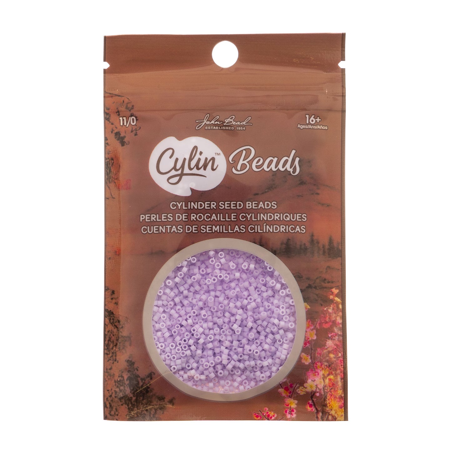 Matte Macaron Lavender Cylin Beads - 25g Bag
