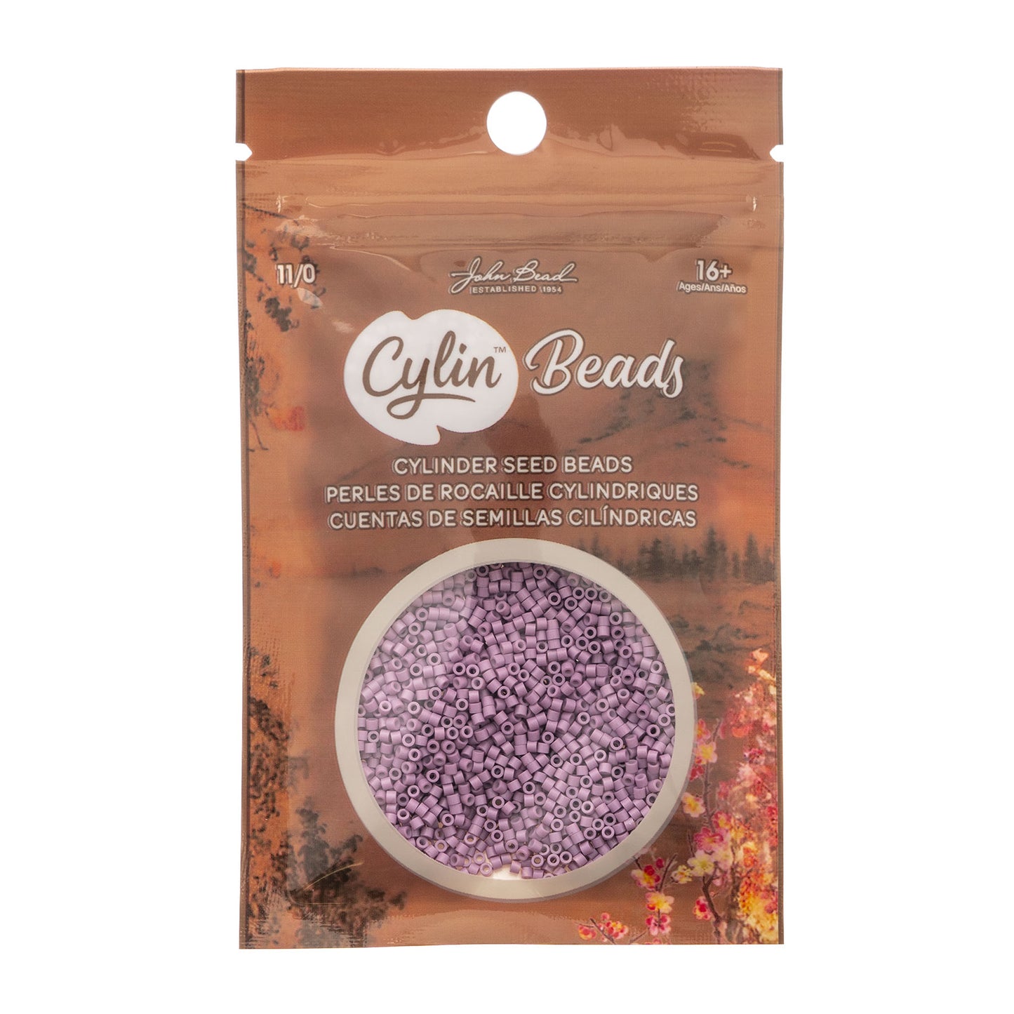 Opaque Lilac Cylin Beads - 25g Bag