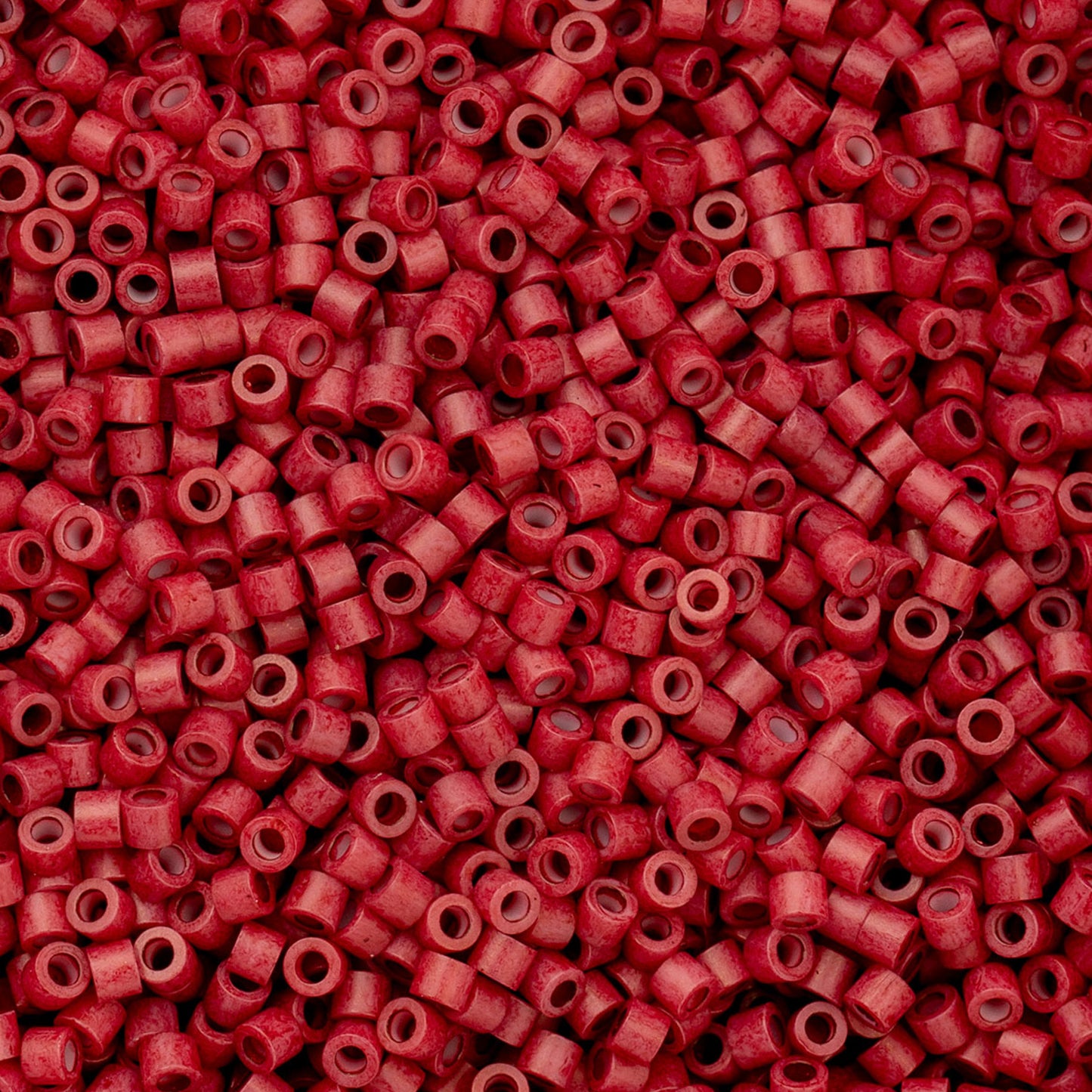 Opaque Red Matte Cylin Beads - 25g Bag