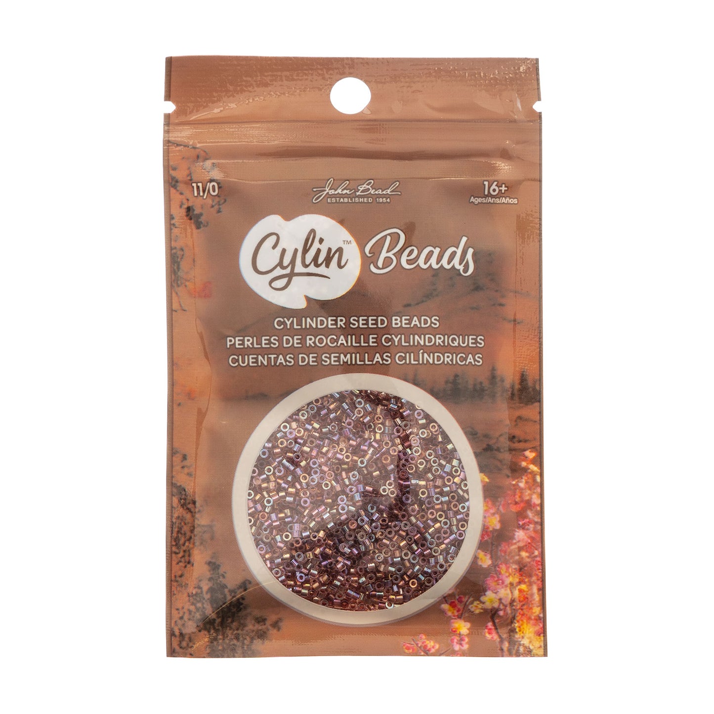 Red Gold Luster Cylin Beads - 25g Bag
