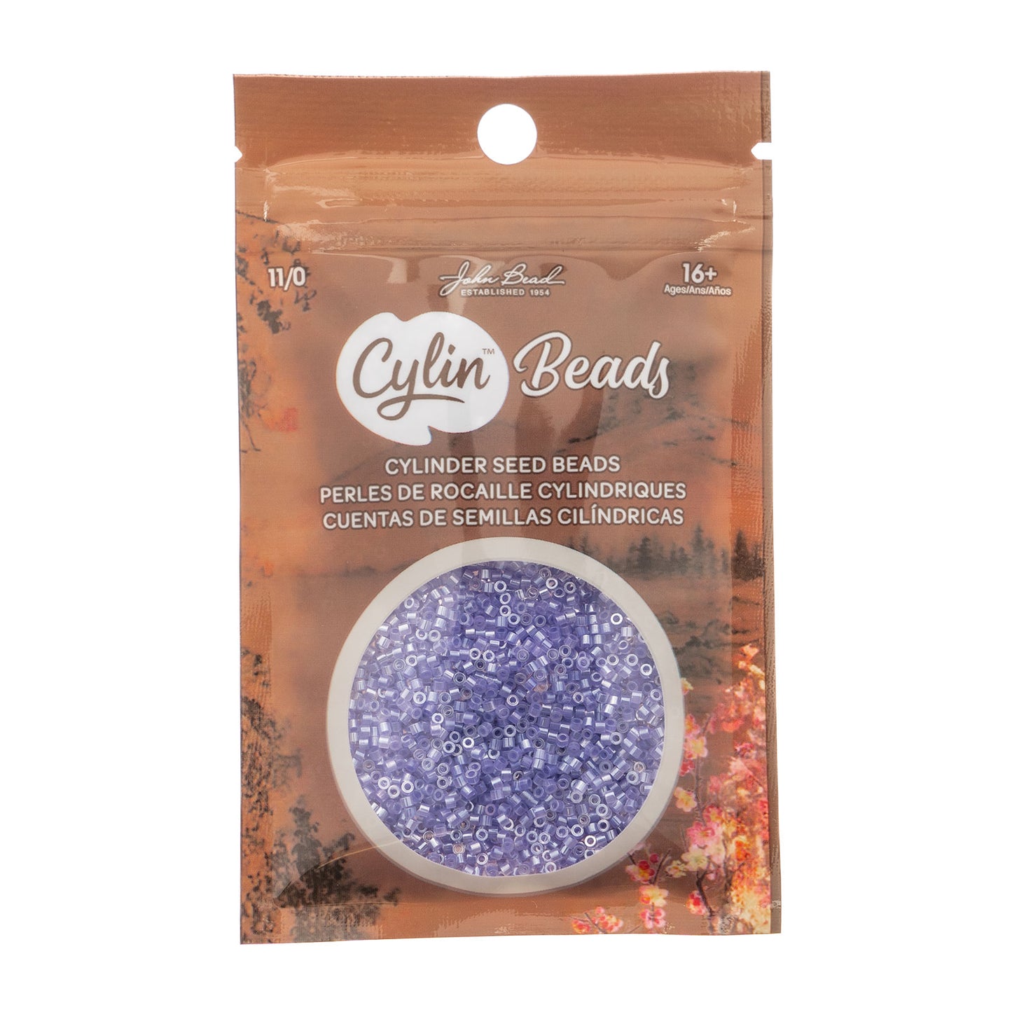 Crystal Purple Lined Cylin Beads - 25g Bag