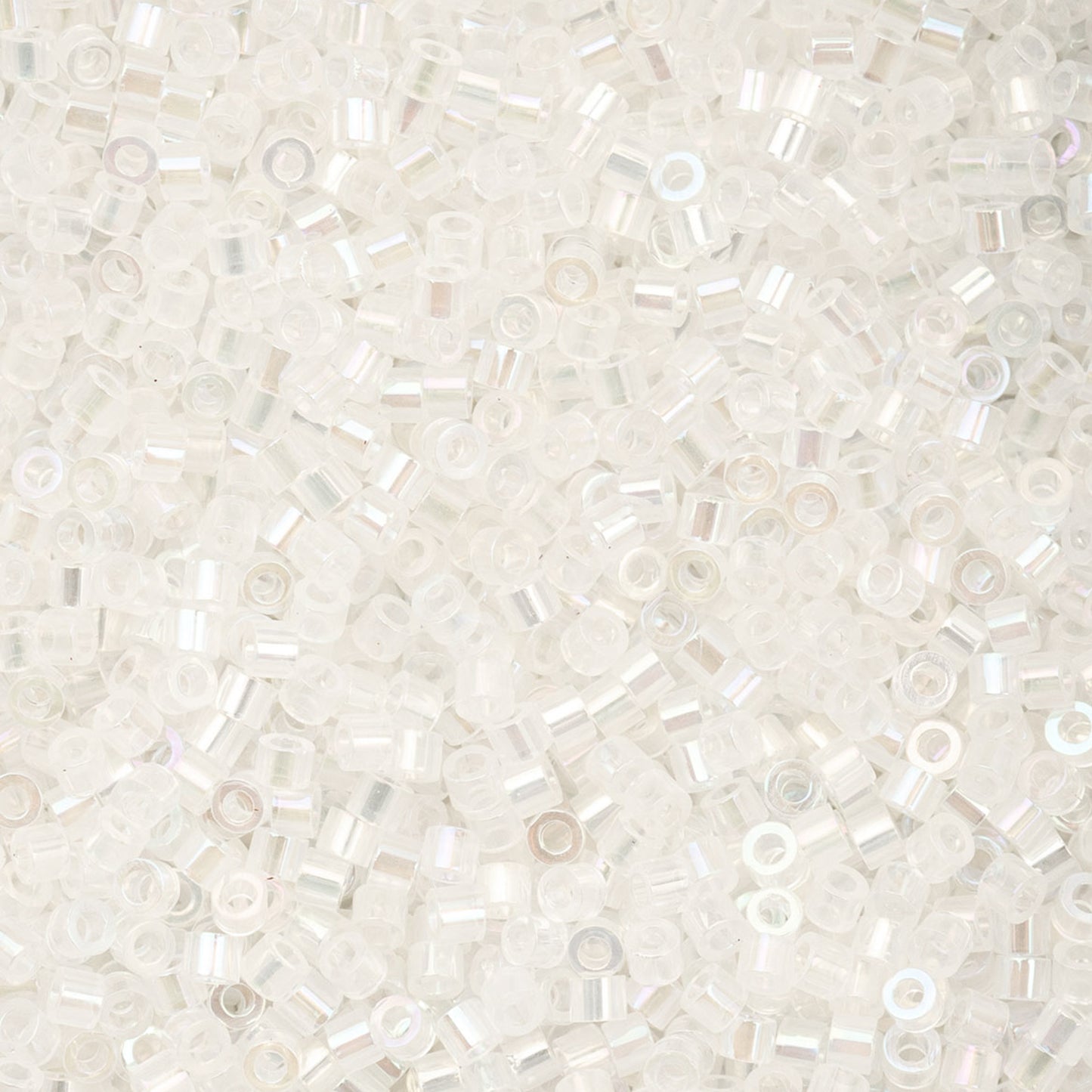 White Opal AB Cylin Beads - 25g Bag