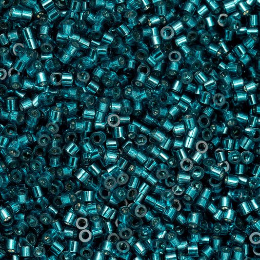 Blue Zircon Silver Lined Cylin Beads - 25g Bag