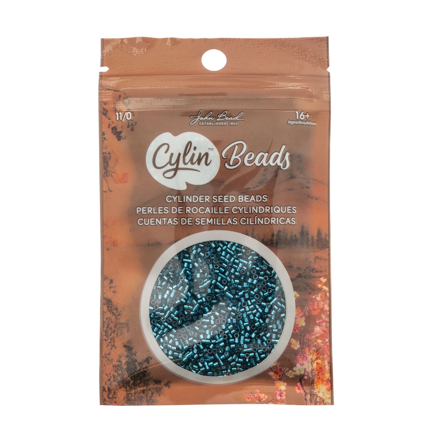 Blue Zircon Silver Lined Cylin Beads - 25g Bag