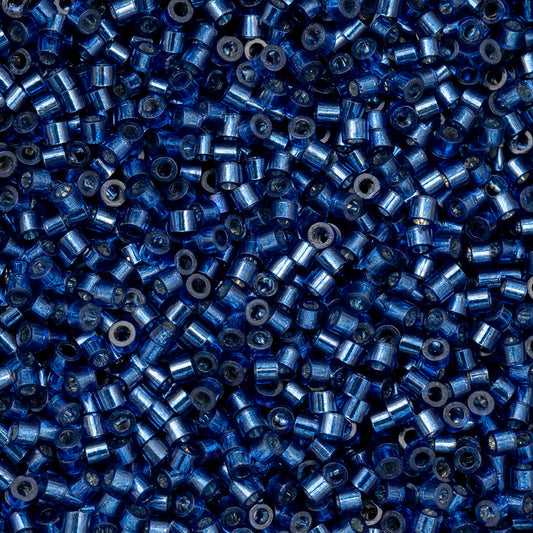 Sapphire Silver Lined Cylin Beads - 25g Bag