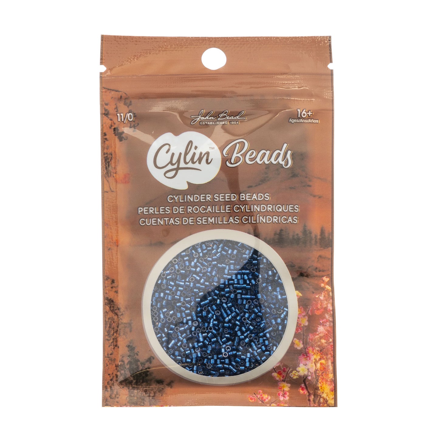 Sapphire Silver Lined Cylin Beads - 25g Bag