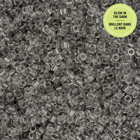 Grey Glow in the Dark Cylin Beads - 25g Bag