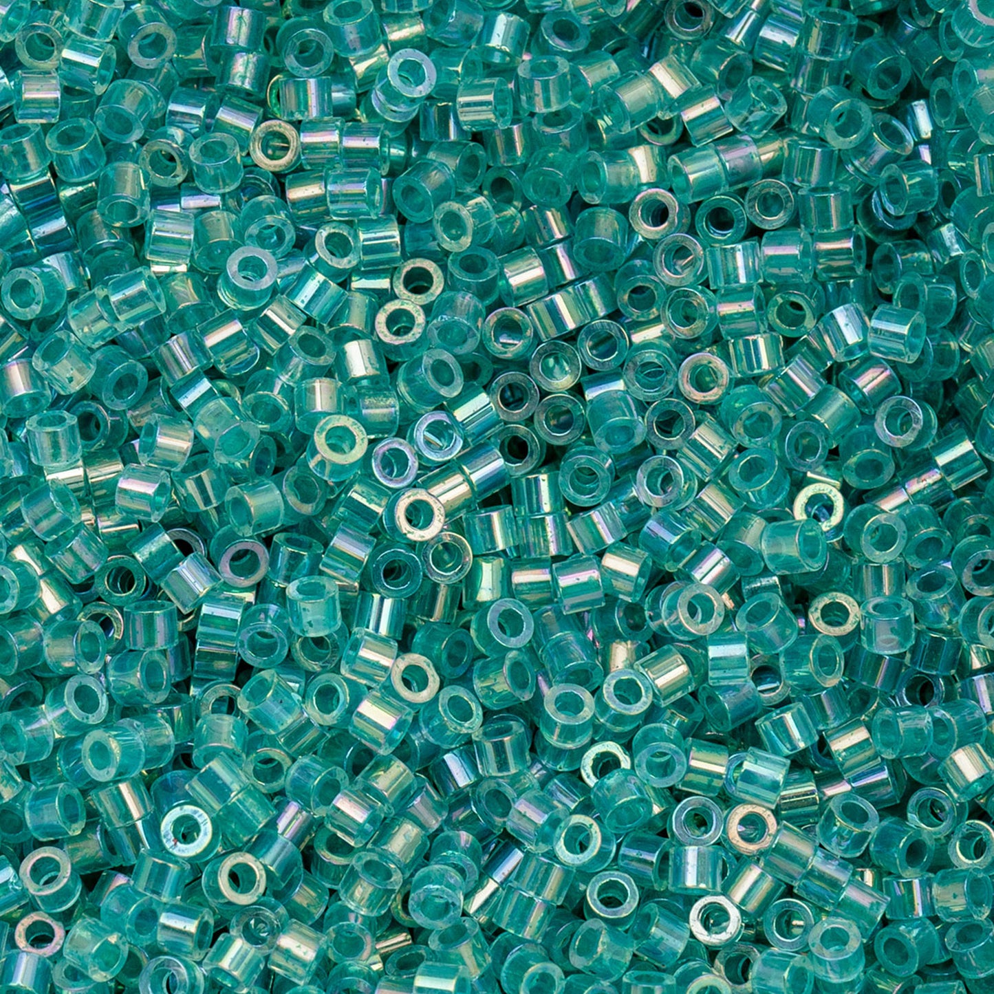 Transparent Teal Caribbean AB Cylin Beads - 25g Bag