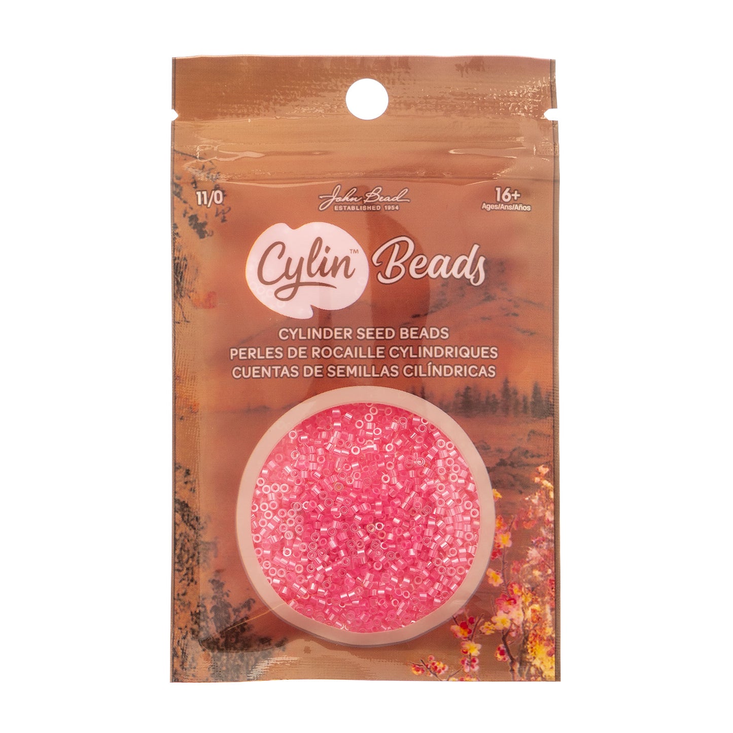 Dark Crystal Pink Lined Ceylon Cylin Beads - 25g Bag COMING SOON