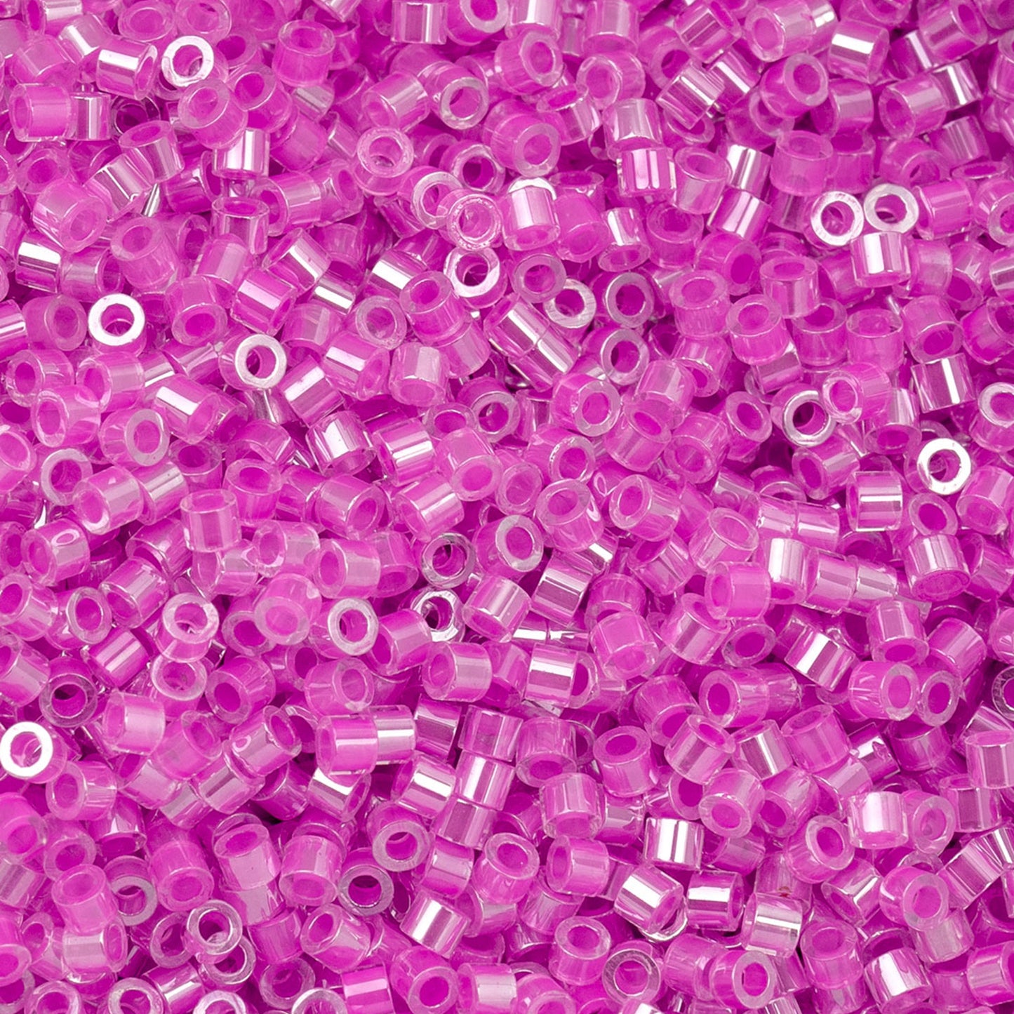 Orchid Glow AB Lined Cylin Beads - 25g Bag
