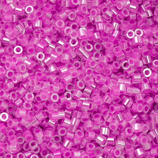 Orchid Glow AB Lined Cylin Beads - 25g Bag