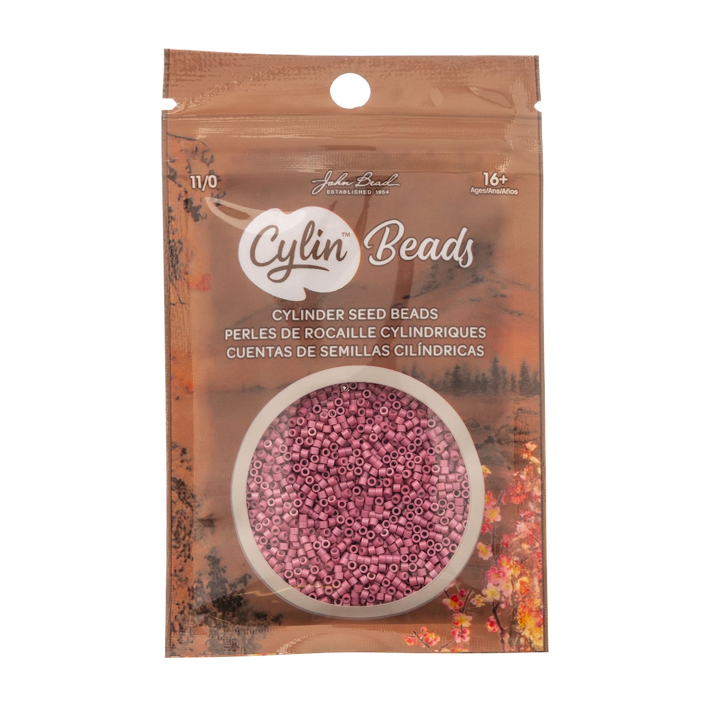 Opaque Vintage Rose Cylin Beads - 25g Bag