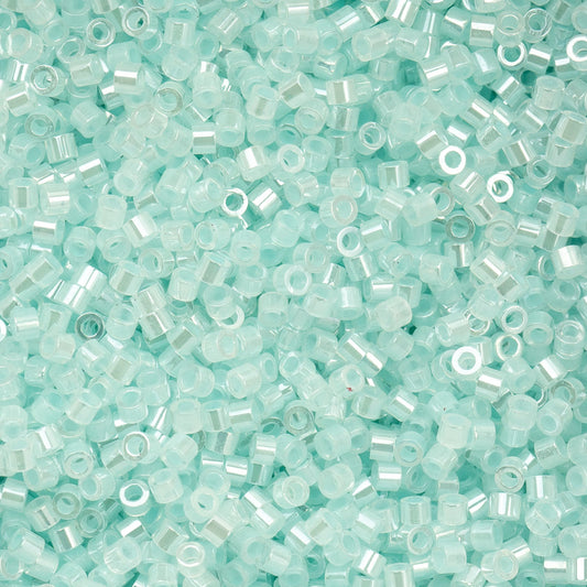 Light Crystal Aqua Ceylon Cylin Beads - 25g Bag