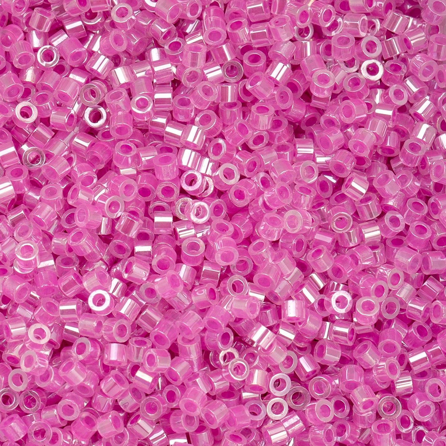 Crystal Fuchsia Lined Ceylon Cylin Beads - 25g Bag