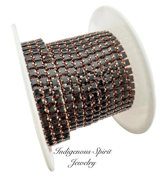 2.5 Square Black Rose Gold Plated Cubic Zirconia Banding