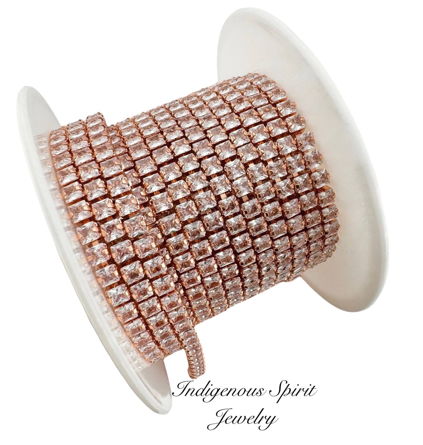 2.5 Square Crystal Rose Gold Plated Cubic Zirconia Banding