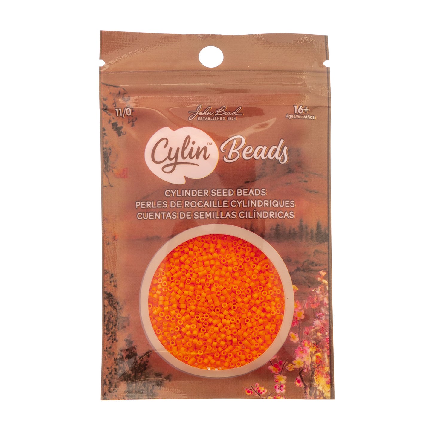 Opaque Mango Burst Cylin Beads - 25g Bag