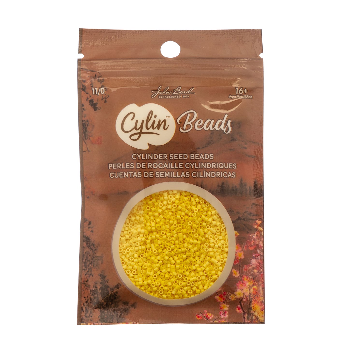 Yellow Cylin Beads - 25g Bag