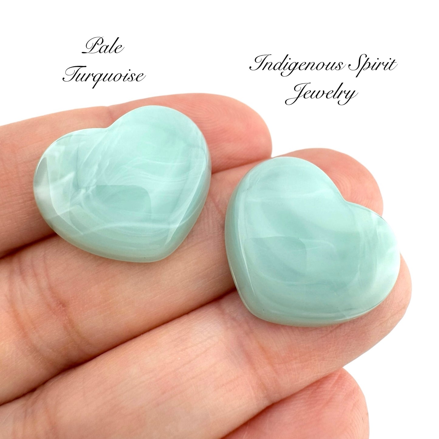 Glossy Swirl Heart Shaped Cabochons